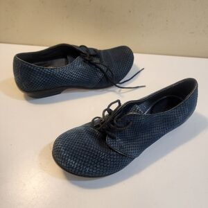 Dansko women's navy blue leather lace-up oxford comfort shoes 36 (5.5)